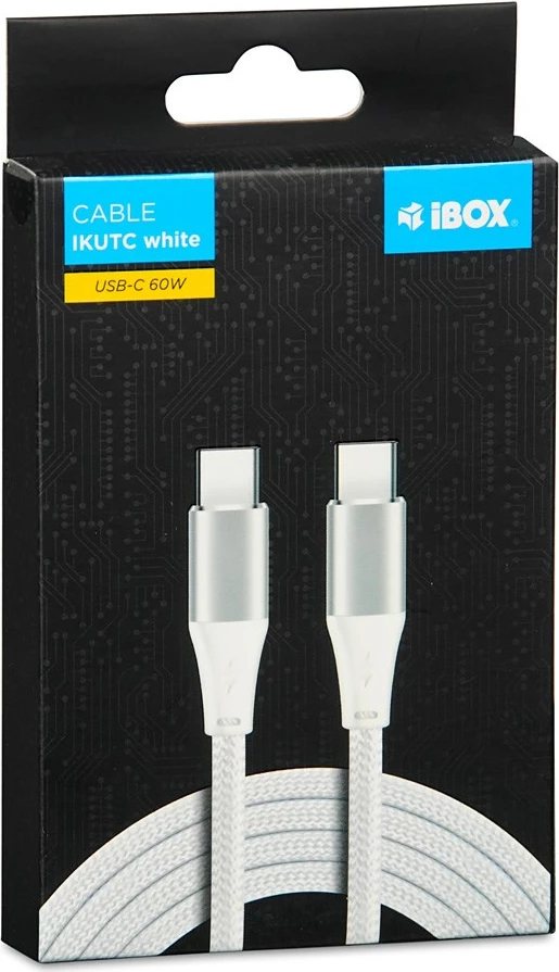 USB-C kabel iBox Ikutc, 60 W, 1 m, bel