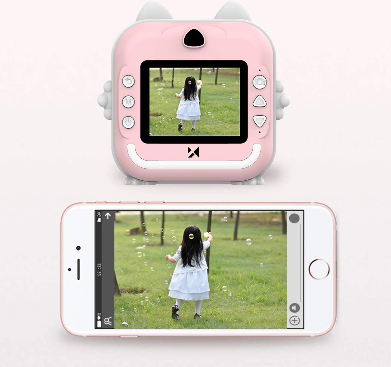 Digitalni fotoaparat za otroke z termičnim tiskalnikom Wozinsky WDT-01, 48MP, 2,4", roza