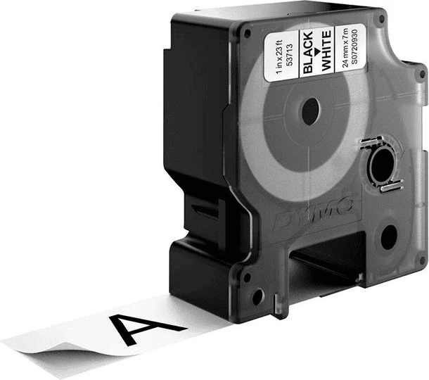 Etiketni trak Dymo 53713 S0720930, 24 mm x 7 m, črno na belem