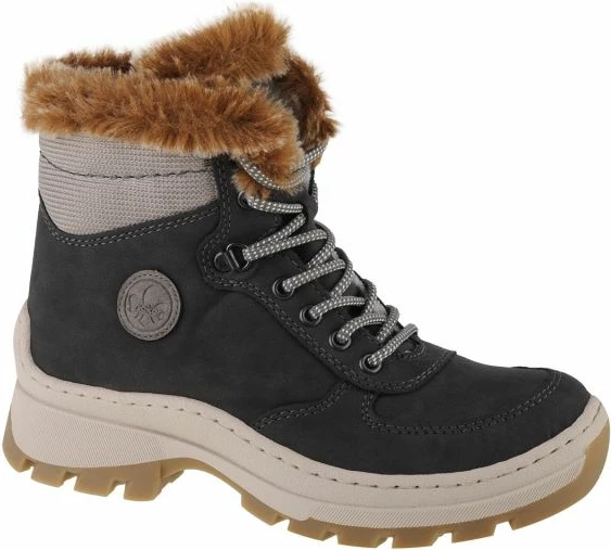 Visoke tople čizme Rieker, črne