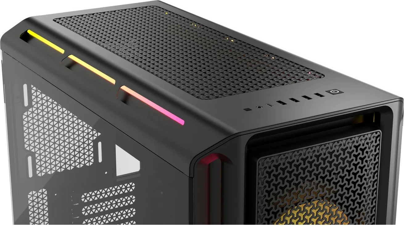 Računalniško ohišje Corsair 5000T LX RGB, midi tower, kaljeno steklo, črno