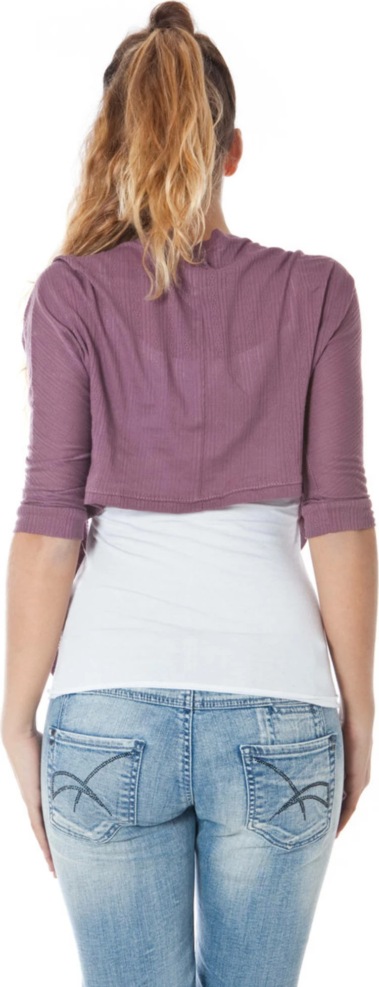 Pletenine Shrug z dolgimi rokavi PHARD, ženske, roza