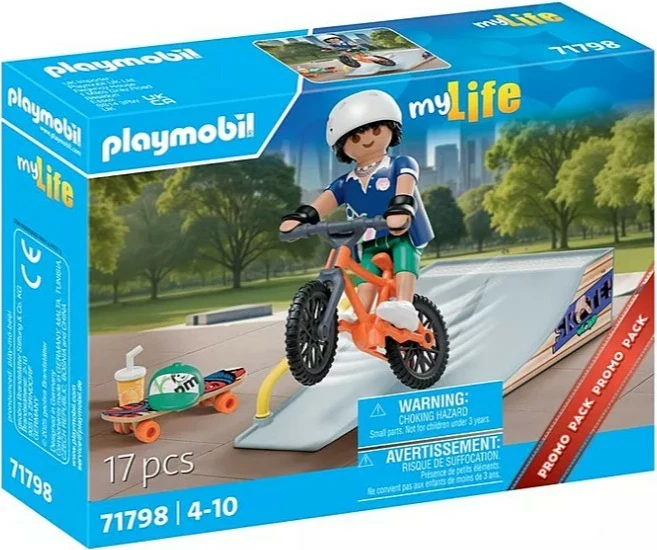 Igralni komplet z rampo, kolesom in rolko Playmobil My Life 71798, za otroke