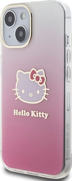 Ovitek za telefon Hello Kitty IML Gradient Electrop Kitty Head za iPhone 15, roza