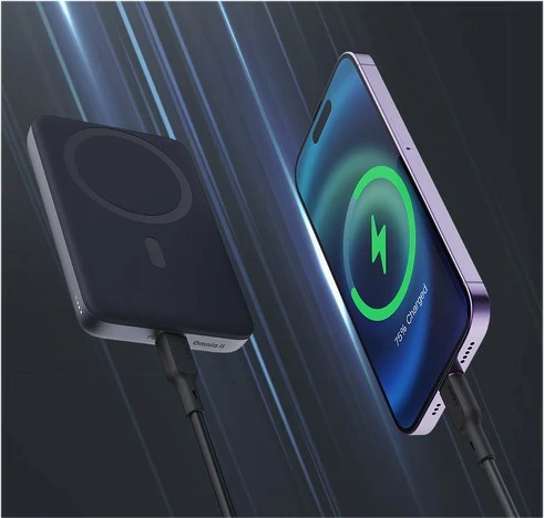 Power bank, 6700 mAh, 20 W, LED, USB-C, črn, AUKEY PB-MS01 MagSafe