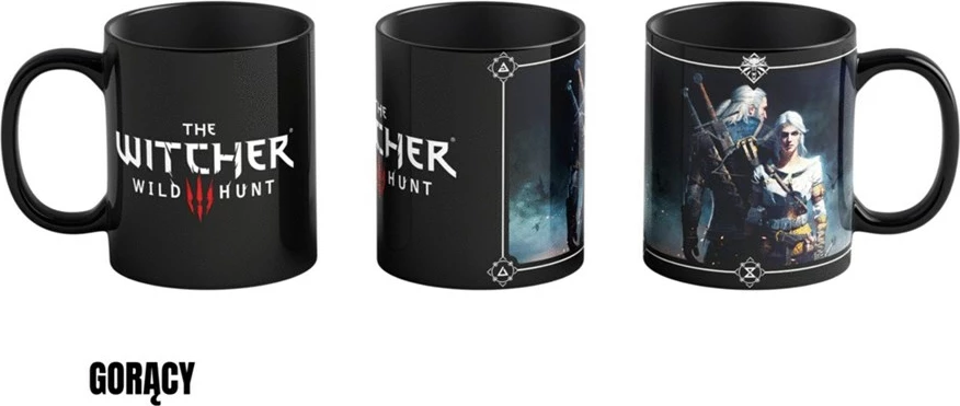 Topel z motivom The Witcher 3, Cenega Publishing, 480 ml, črn