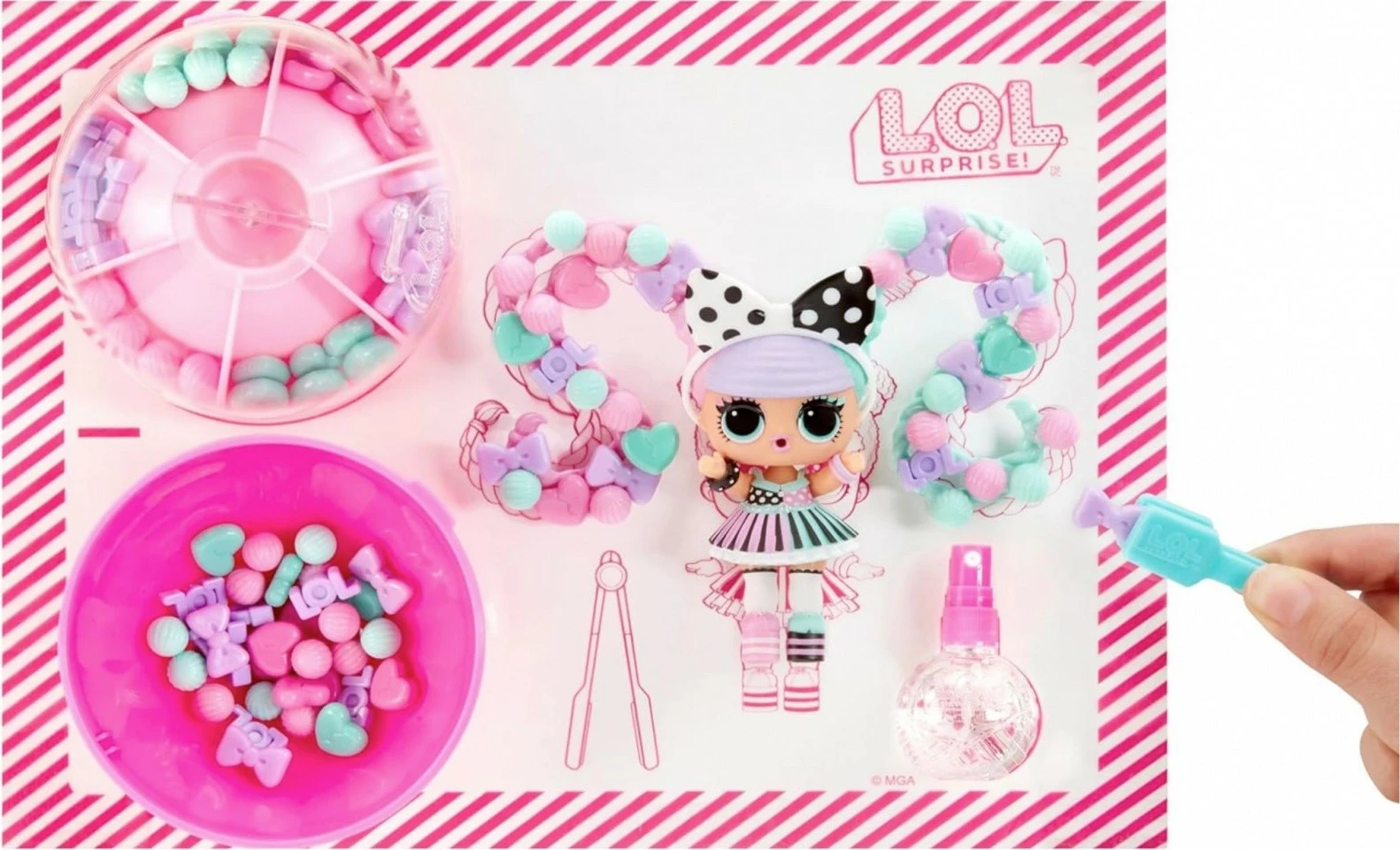 Set za okraševanje las L.O.L. Surprise Hair Beads Tots, več kot 64 kosov, za deklice