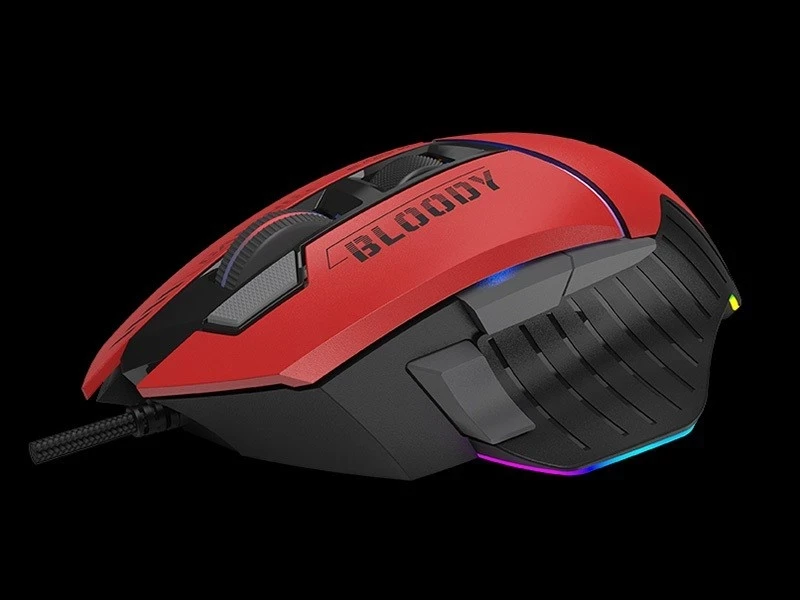 Gaming miška z RGB osvetlitvijo A4tech Bloody W95Max, USB, črno-rdeča
