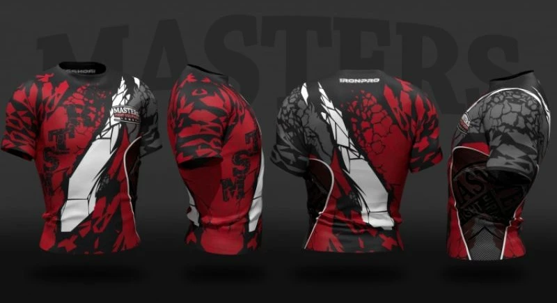 Majica za moške Masters, črna z rdečim