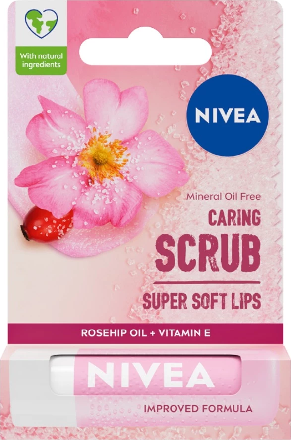 Piling za ustnice Wild Rose Nivea za ženske, 4,8 g