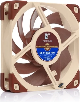 Ventilator za ohišje Noctua NF A12x25 5V PWM, 12 cm, bež in rdeč