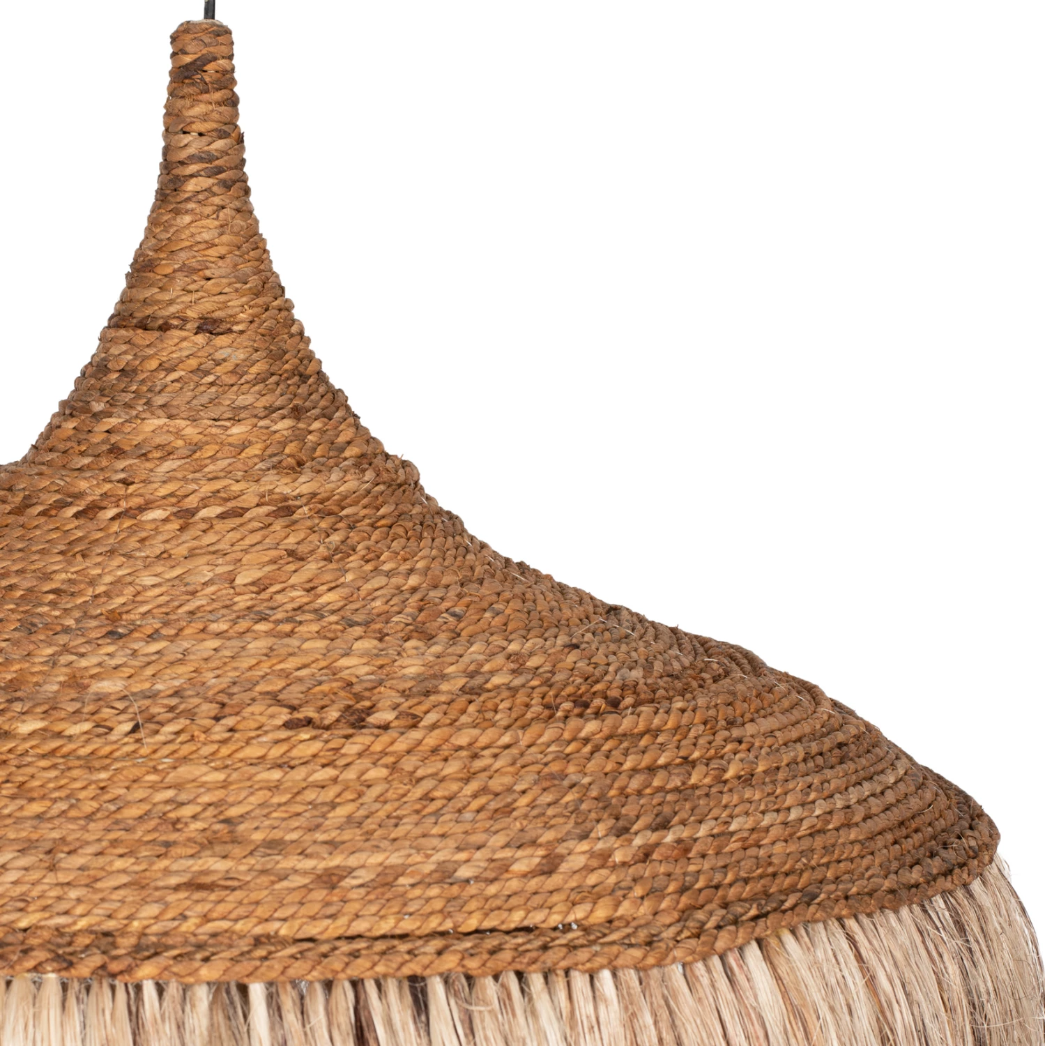 Stropna viseča svetilka z resicami iz abake v naravni barvi 80x80x70Hcm