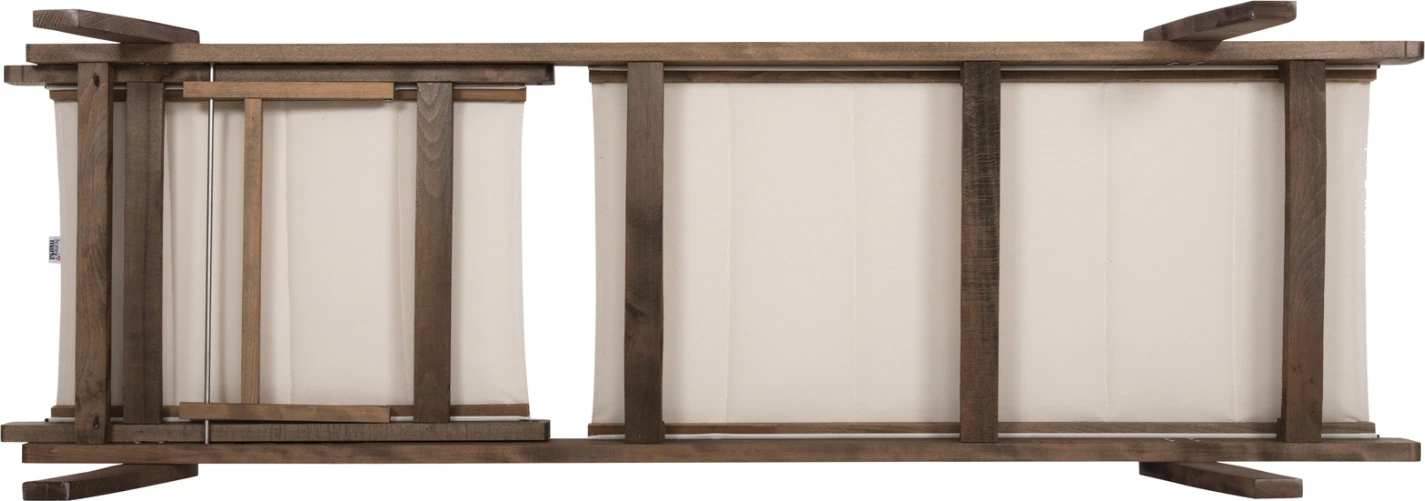 Profesionalni ležalnik za plažo MILOS FH10685.01 iz bukovega lesa v barvi oreha z blazino iz tkanine ecru 204x65x92,5H cm