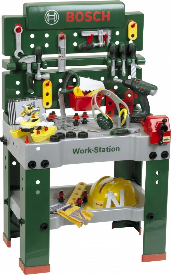 Igralna delovna miza za otroke Bosch Workshop Klein, 81 delov, večbarvna