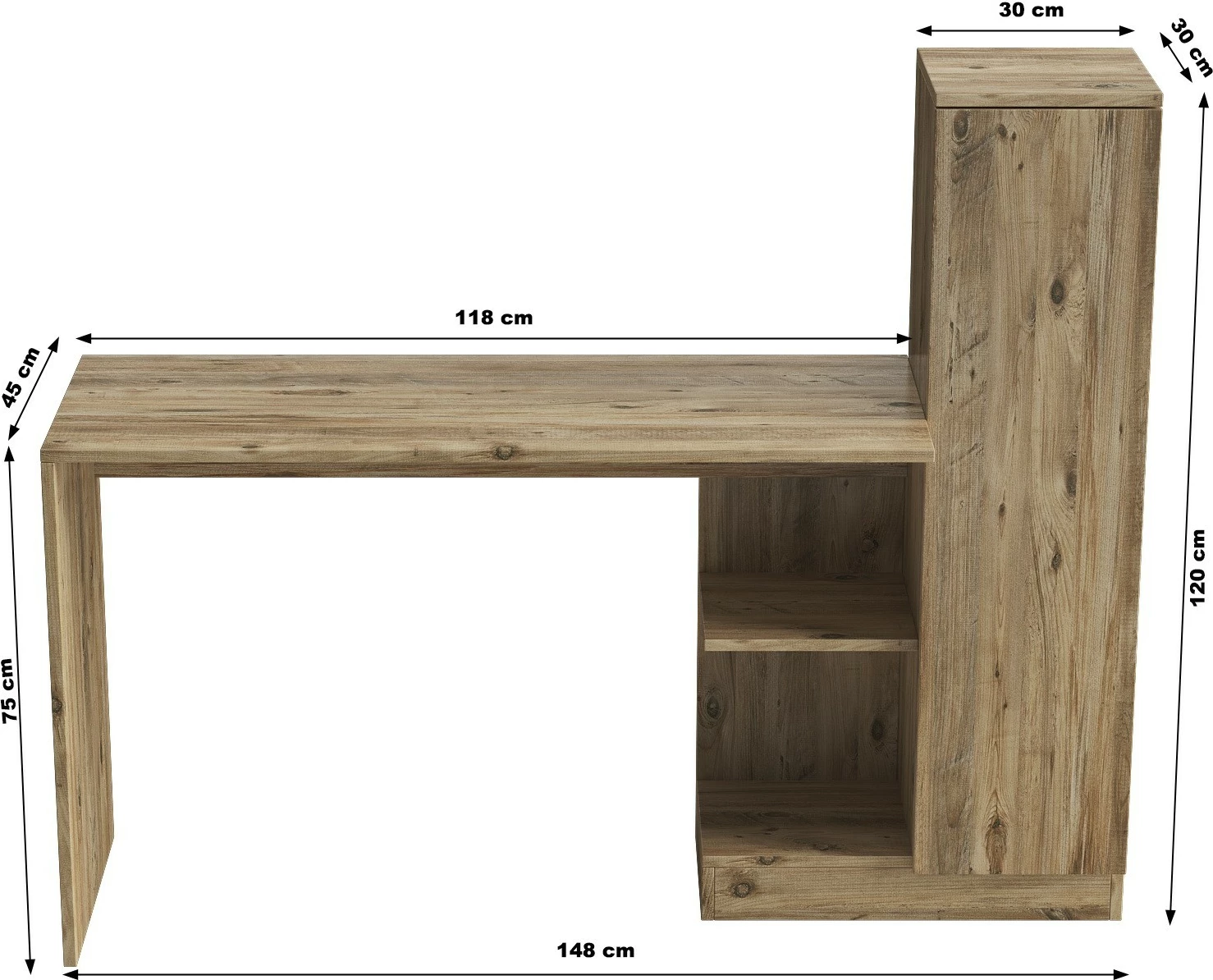 Miza za študij Matilda, Skye Decor, Atlantic Pine