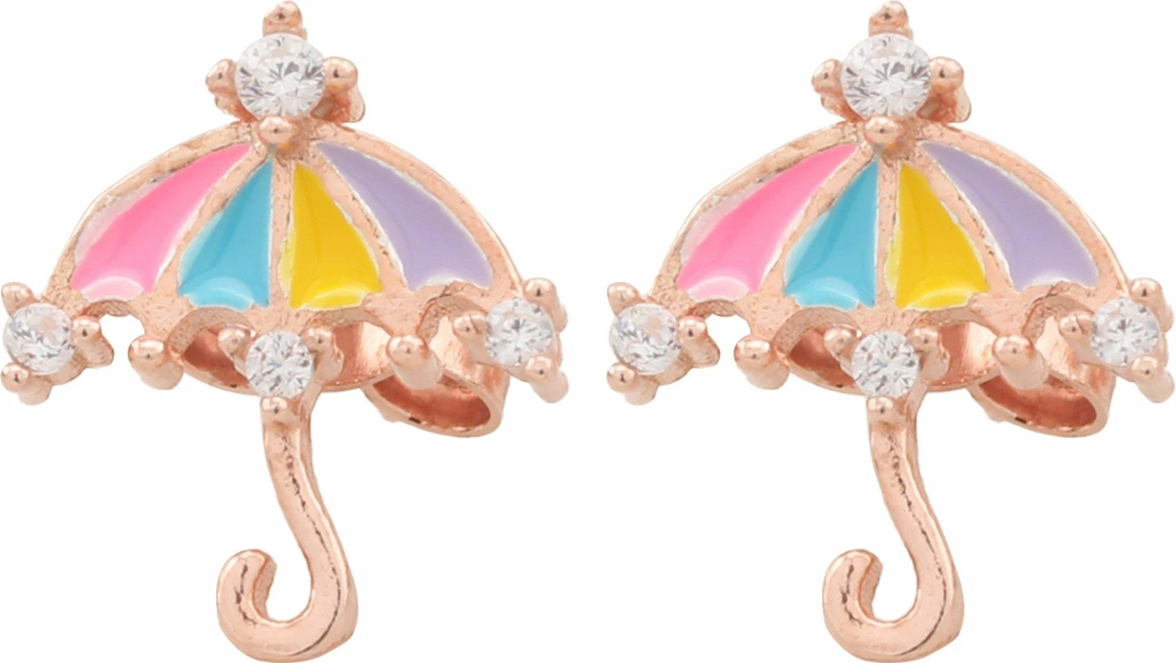 Viseči uhani rožnato-zlate barve, Jumeon, 10404ROS