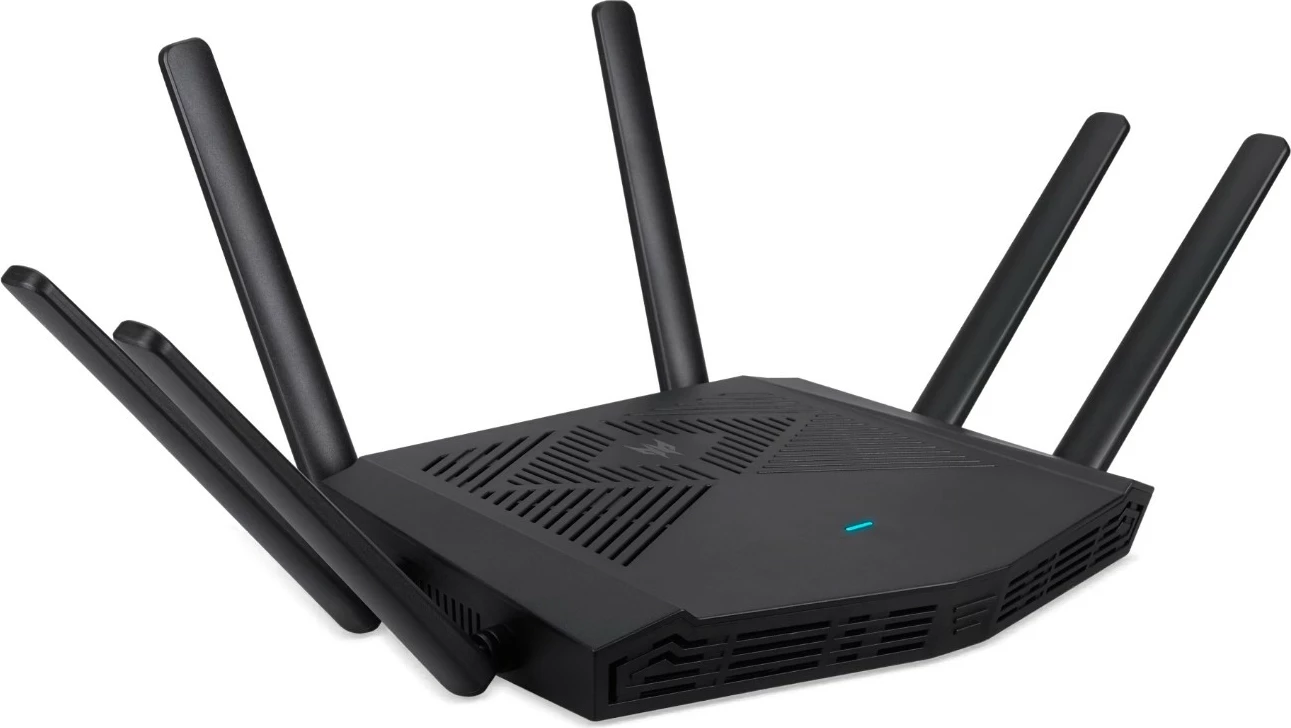 Gaming usmerjevalnik Acer Predator Connect W6x, Wi‑Fi 6, 6 anten, 6000 Mbps, črn