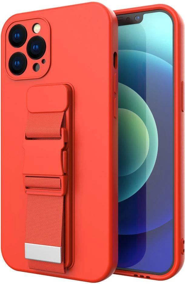 Silikonski ovitek s paščkom Hurtel za Samsung Galaxy A33 5G, rdeč