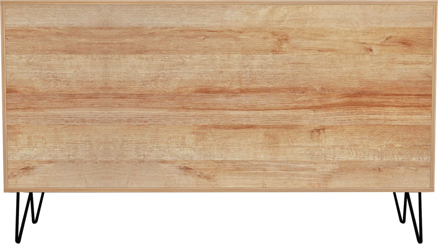 Predalnik CABRON FH8874.11 melamin v naravni-antracitni barvi in črne kovinske noge 142x40x83H cm