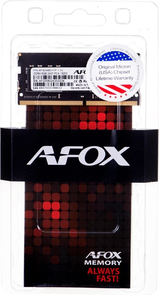 Modul pomnilnika DDR4 8 GB 2400 SO-DIMM AFOX, 1 x 8 GB 2400 MHz