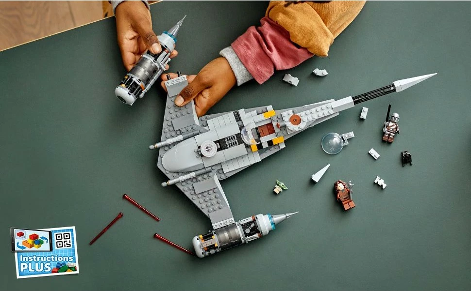 Set gradnje Star Wars N-1 Starfighter iz serije The Mandalorian, 412 kosov, plastika, večbarven