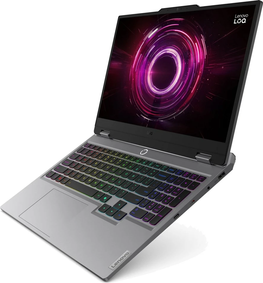 Zmogljiv gaming prenosnik 15,6" FHD IPS 144 Hz, Ryzen 5, 16 GB RAM, 512 GB SSD, RTX 5050, Luna Grey — Lenovo LOQ 15AHP10