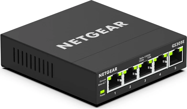 Upravljen stikalo NETGEAR GS305E, Gigabit Ethernet (10/100/1000), črno