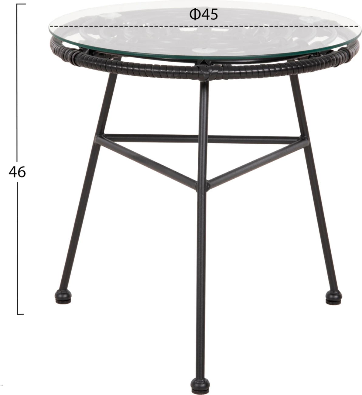 Zunanji lounge set 3 kosi ALLEGRA FH21047.12 črna sintetična ratan & kovina