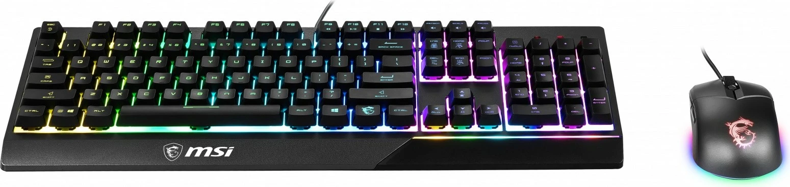 Set gaming tipkovnice in miške MSI Vigor GK30 + Clutch GM11, RGB, z žico, črn