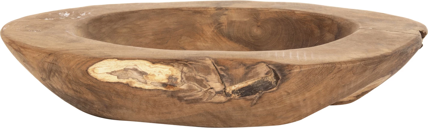 Dekorativna skleda za mizo YOKI FH9628 iz tikovine Φ39x6.5Hcm