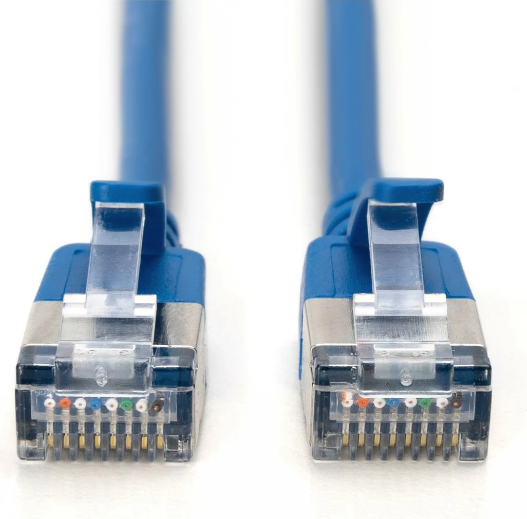 Slim omrežni kabel Cat6a Digitus 3 m, RJ-45, 10 Gbps, moder