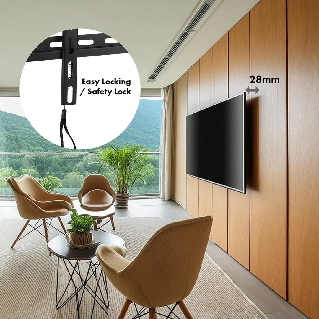 Stenski nosilec za televizor 32–70 palcev, VESA 400x400, 45 kg, bel, Maclean MC-412