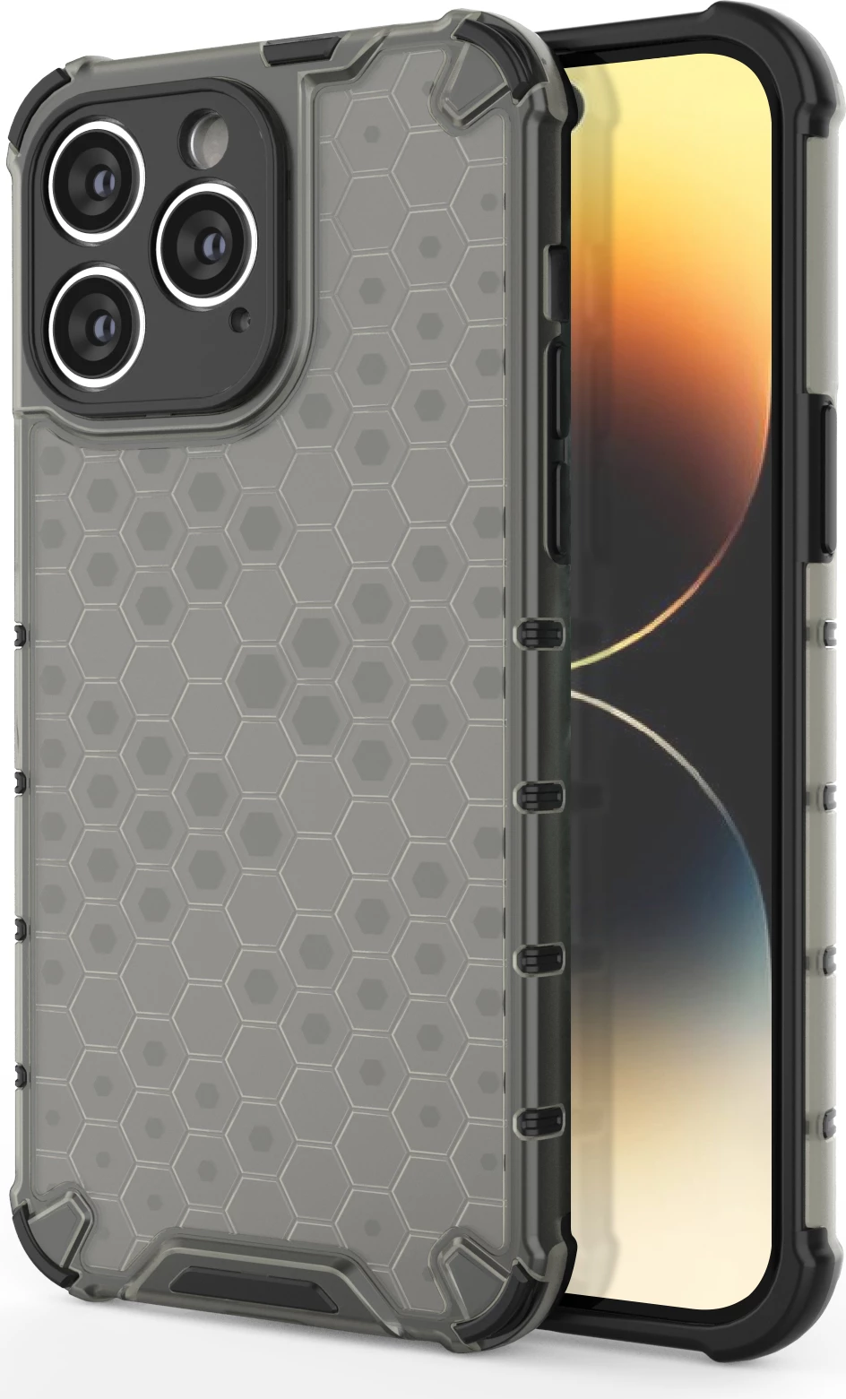 Ovitek Honeycomb Hurtel za iPhone 14 Pro, črn