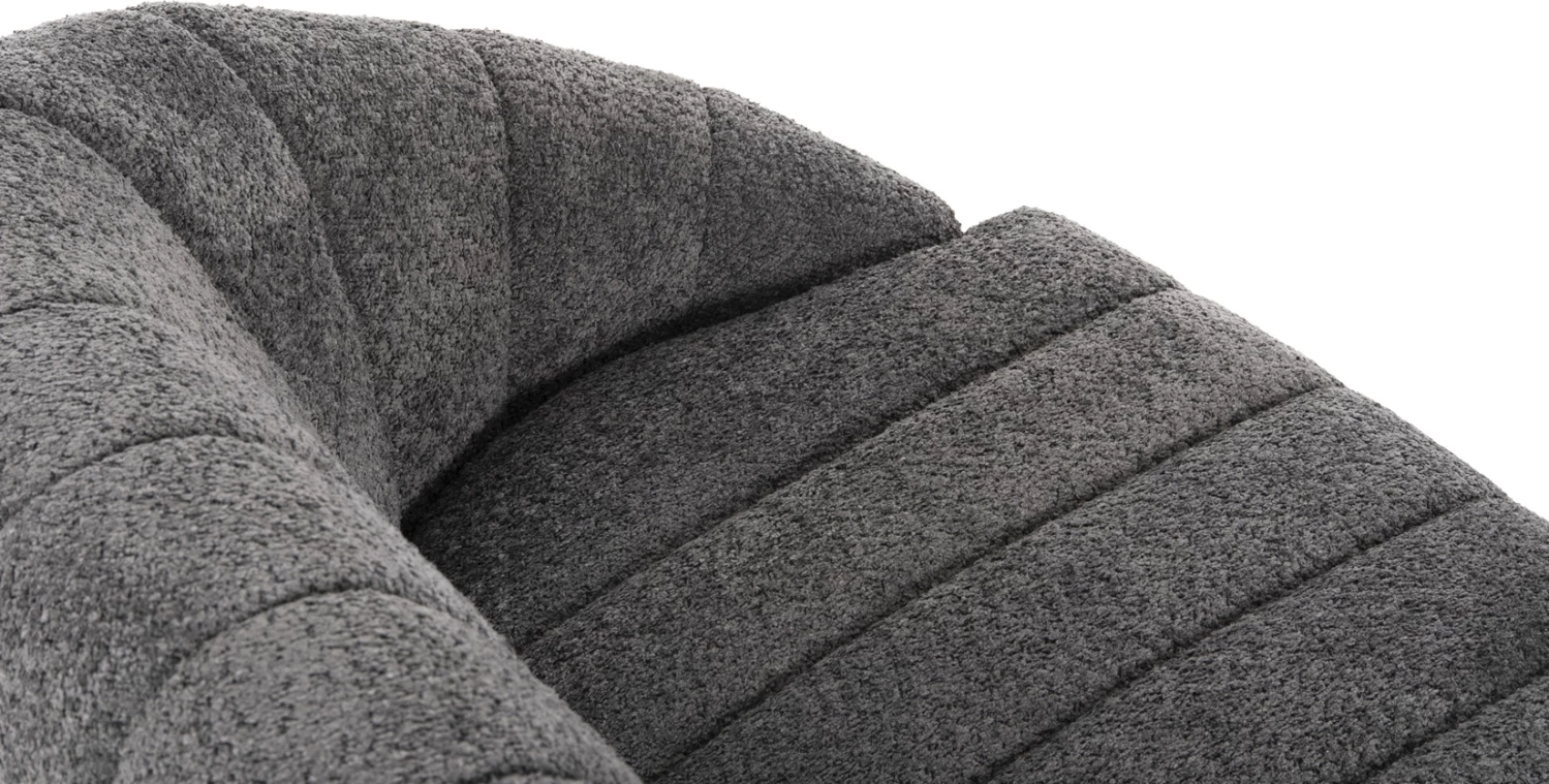 Dvosed kavč MOBY FH9595.01 iz sive boucle tkanine 145x82x67H cm