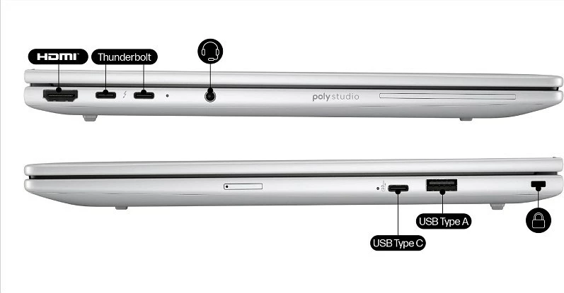 Poslovni prenosnik HP EliteBook 8 G1i Ultra 7 255U, 14" WUXGA IPS, 24 GB RAM, 512 GB SSD, Windows 11 Pro, srebrne barve