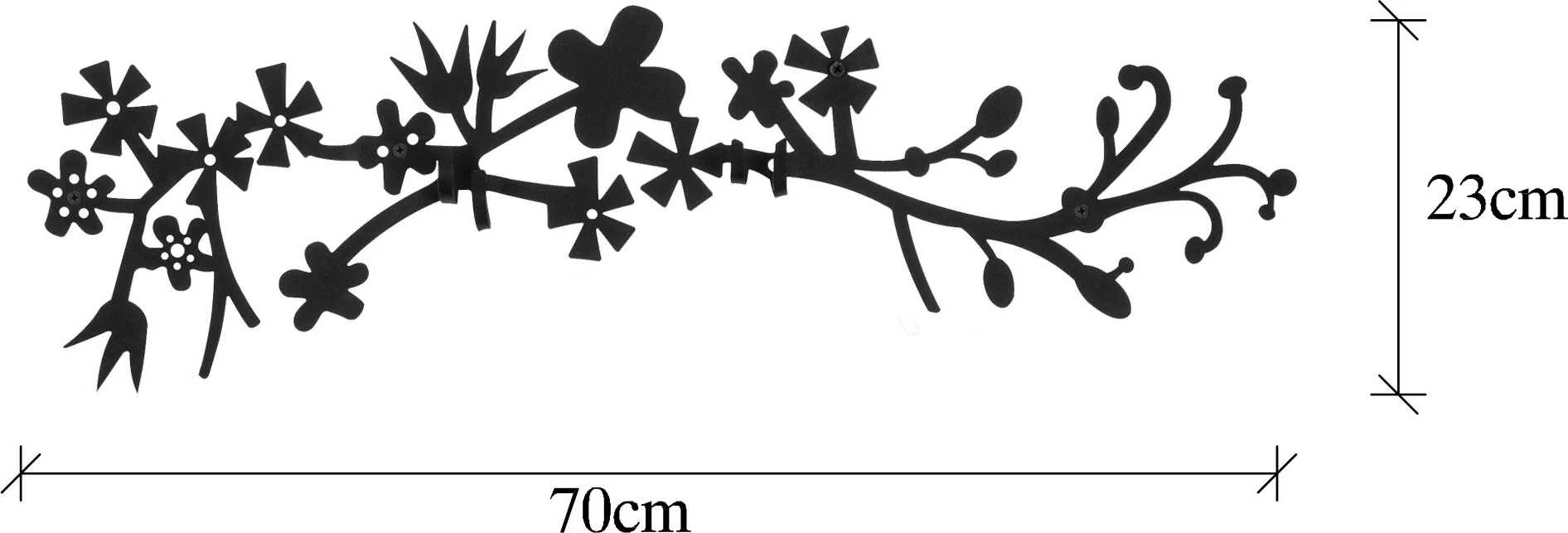 Stenski kovinski obešalnik, Wallity Bahar WSH-018, črn