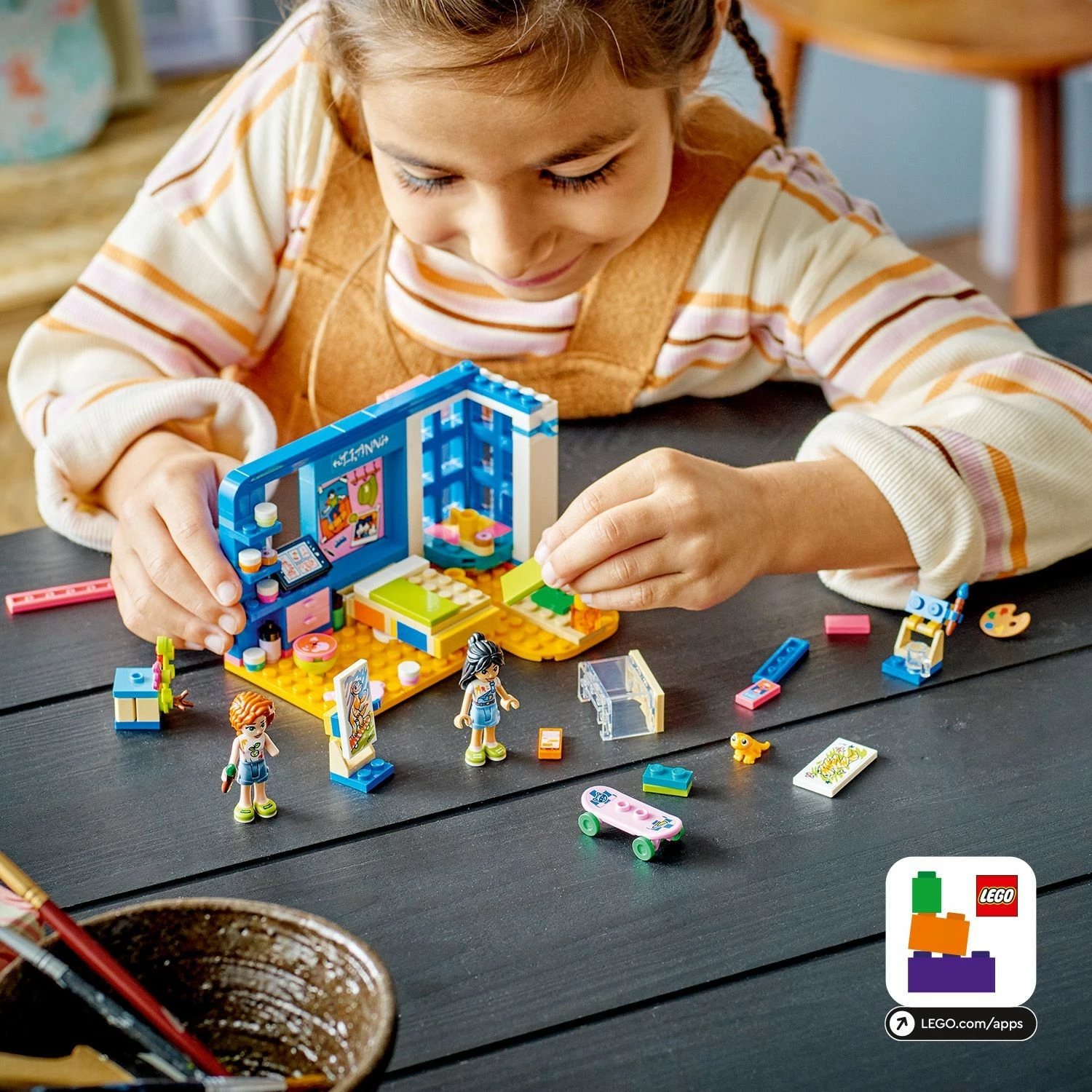 Set za gradnjo Liannina soba, LEGO Friends 41739, 204 kosi, večbarven