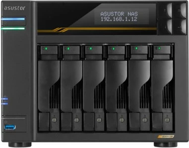 NAS za shranjevanje podatkov Asustor Lockerstor 6 Gen3 AS6806T, 16 GB RAM pomnilnik, 6 rež za diske, črn