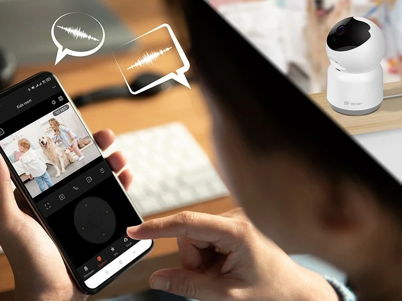 Notranja IP kamera Tracer FOCUS 3, FHD 1920 x 1080, nočni način, zaznavanje gibanja, dvosmerna komunikacija