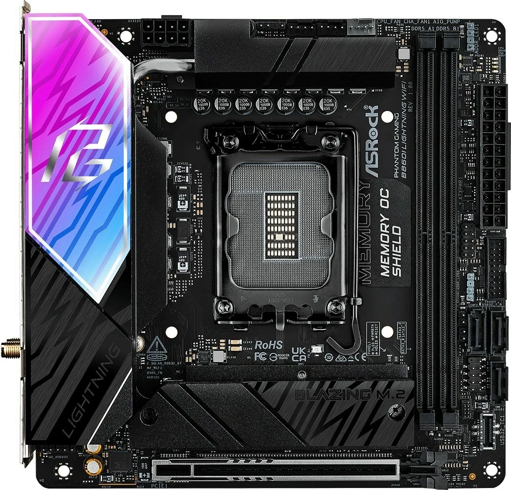 Plošča am3 ASRock B860I Lightning WiFi, Socket 1851, mini-ITX, bela
