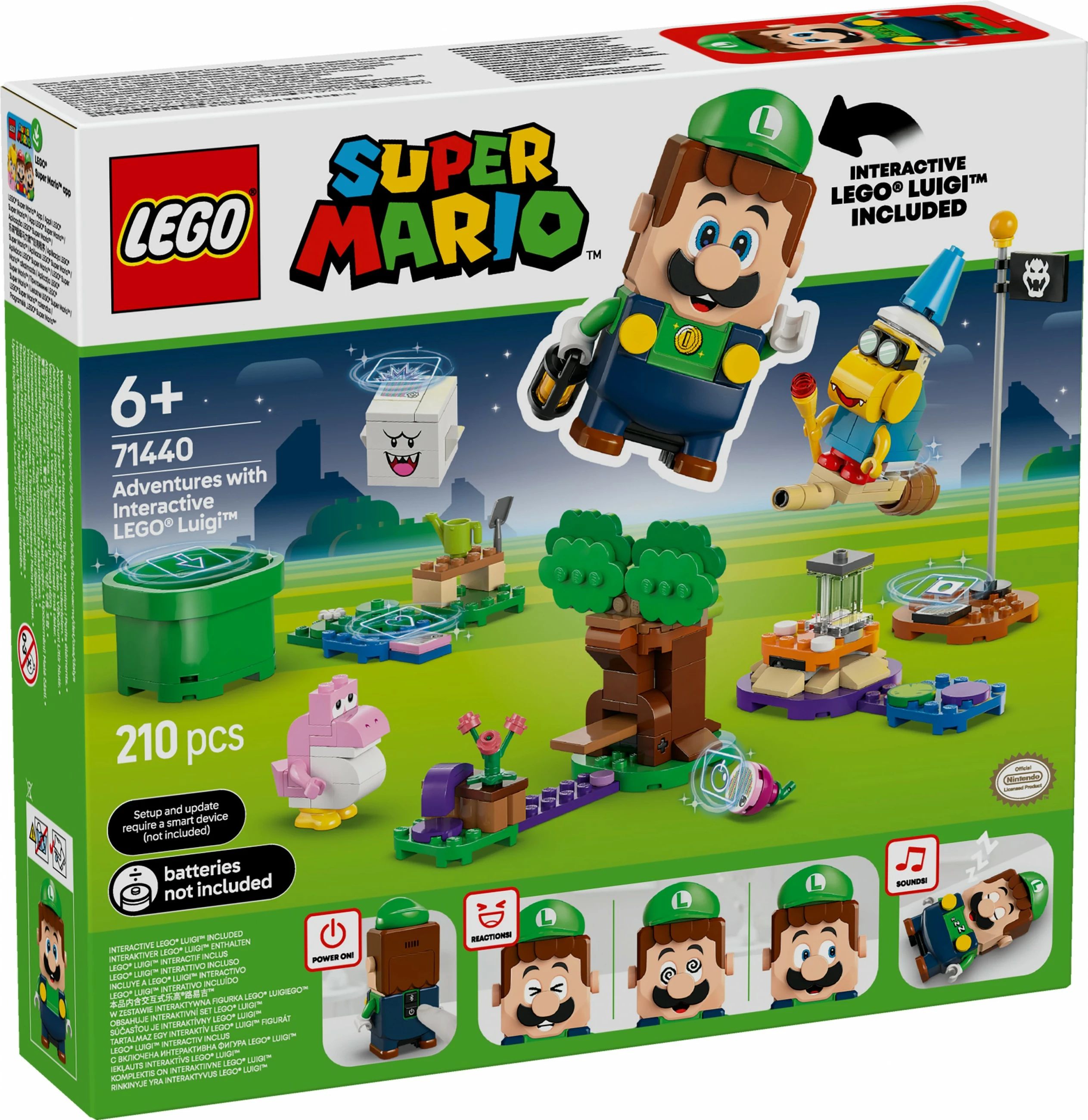 Set za gradnjo z interaktivnim Luigiem, LEGO Super Mario 71440, 210 delov, večbarven