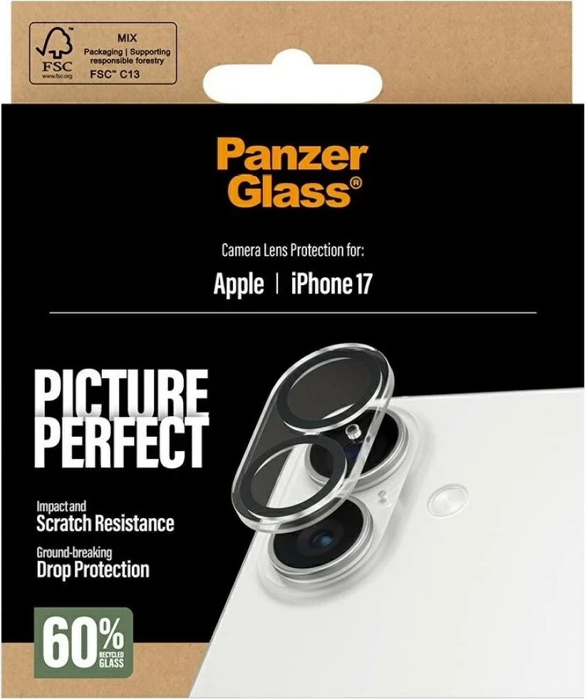 Zaščitno steklo za kamero PanzerGlass Picture Perfect za Apple iPhone 17, prozorno