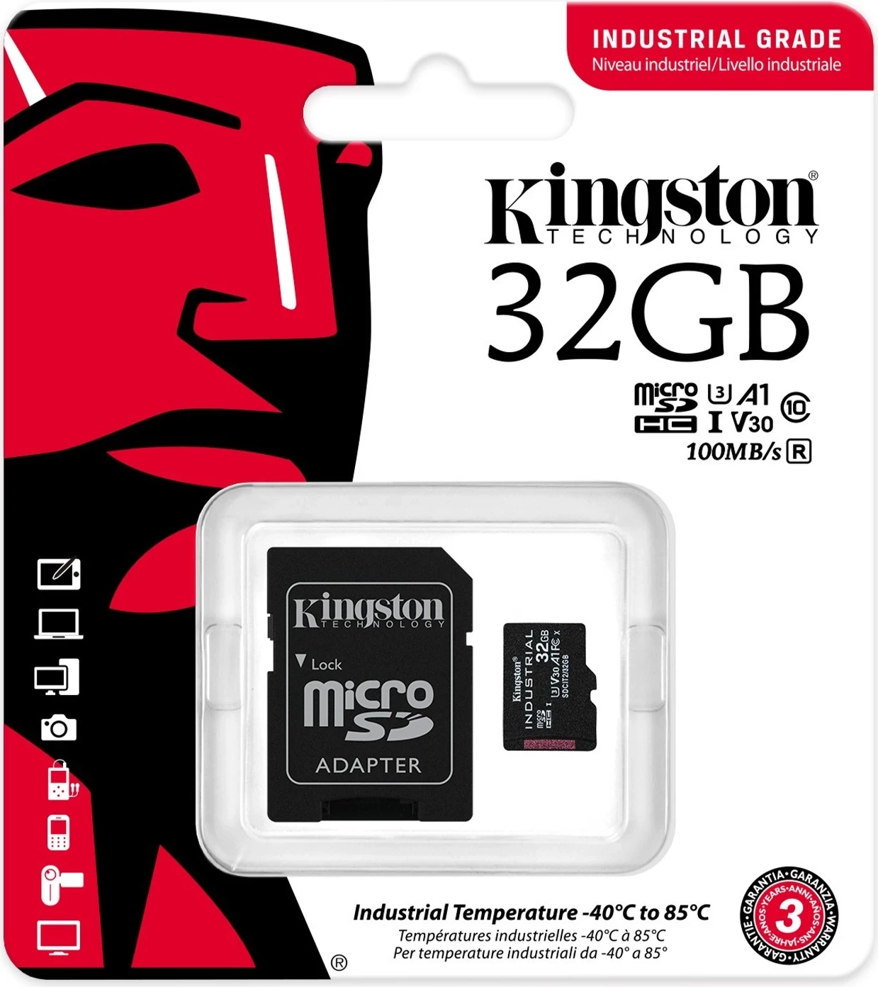 Industrijska microSDHC kartica 32GB Class 10 A1 s SD adapterjem Kingston