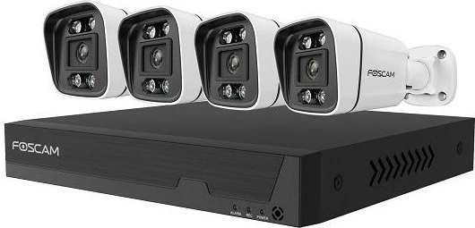 Varnostni komplet kamer Foscam FN9108E-B4-2T, 4 kamere, snemalnik, 2TB, bel