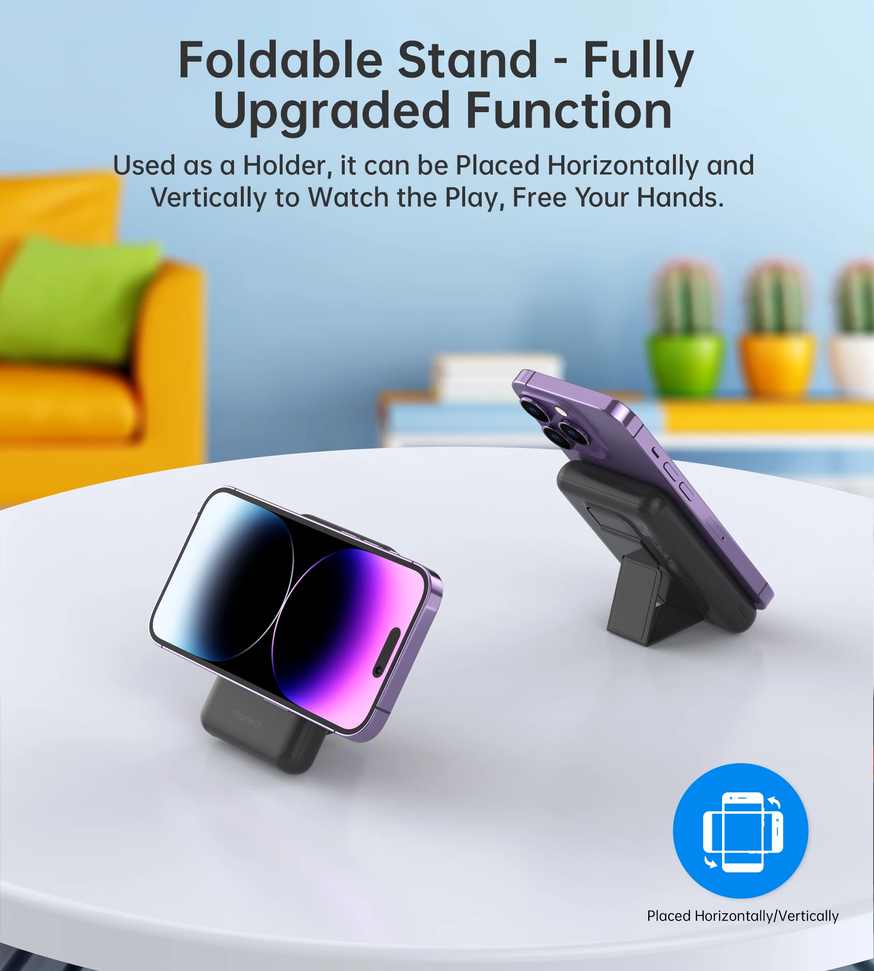 Powerbank 5000mAh MagSafe Choetech B662, USB-C/USB-A, črn