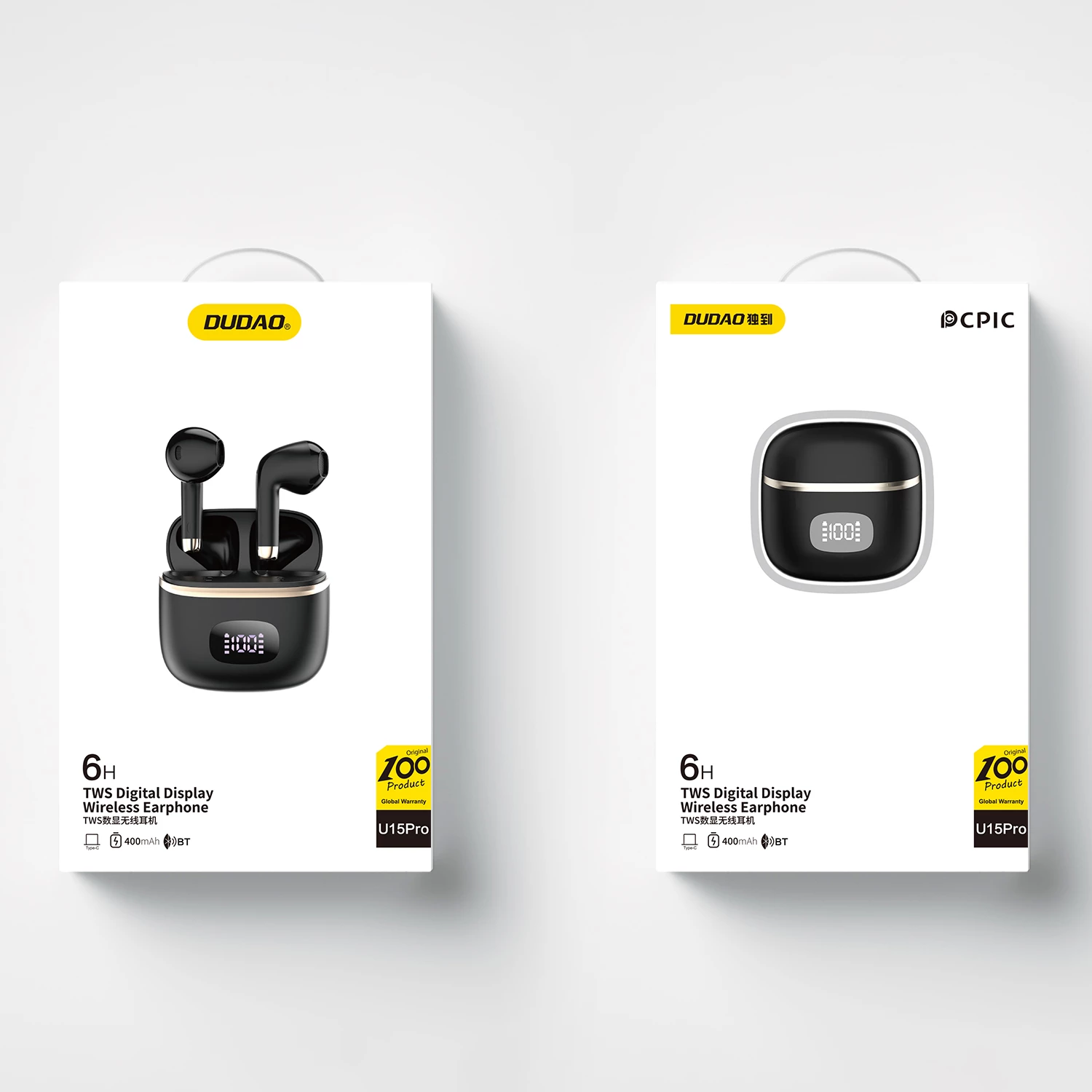 Brezžične slušalke in-ear Dudao U15Pro, Bluetooth 5.3, črne