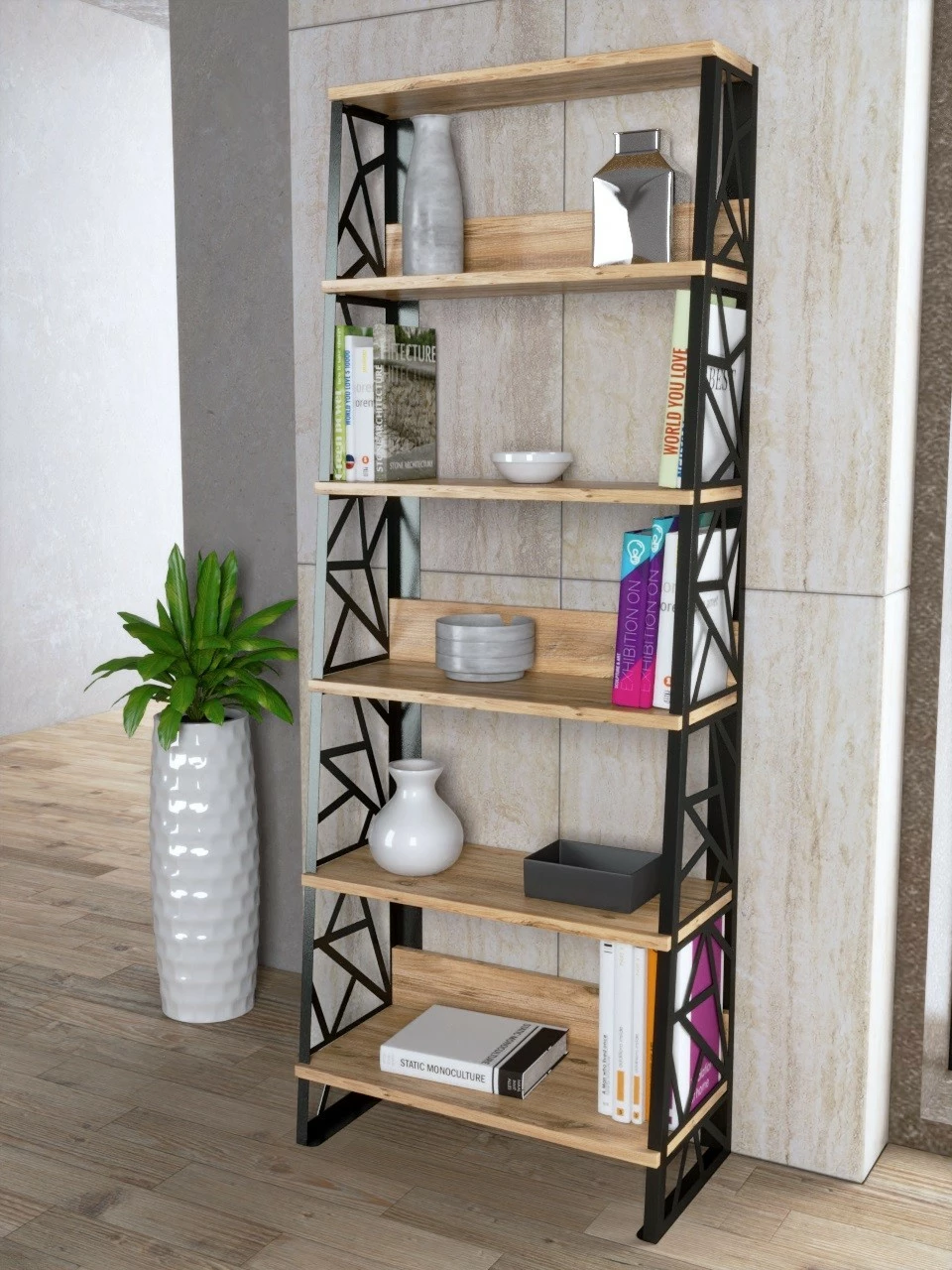 Polica za knjige Atlantic Pine, Hanah Home FRN-12035, 60 x 160 x 30 cm