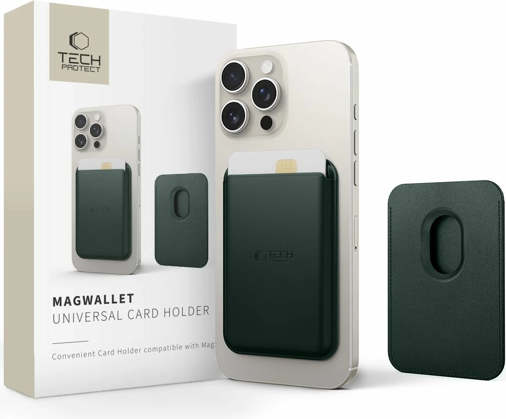 Držalo za kartu Tech-Protect MagWallet z MagSafe, univerzalno, zeleno
