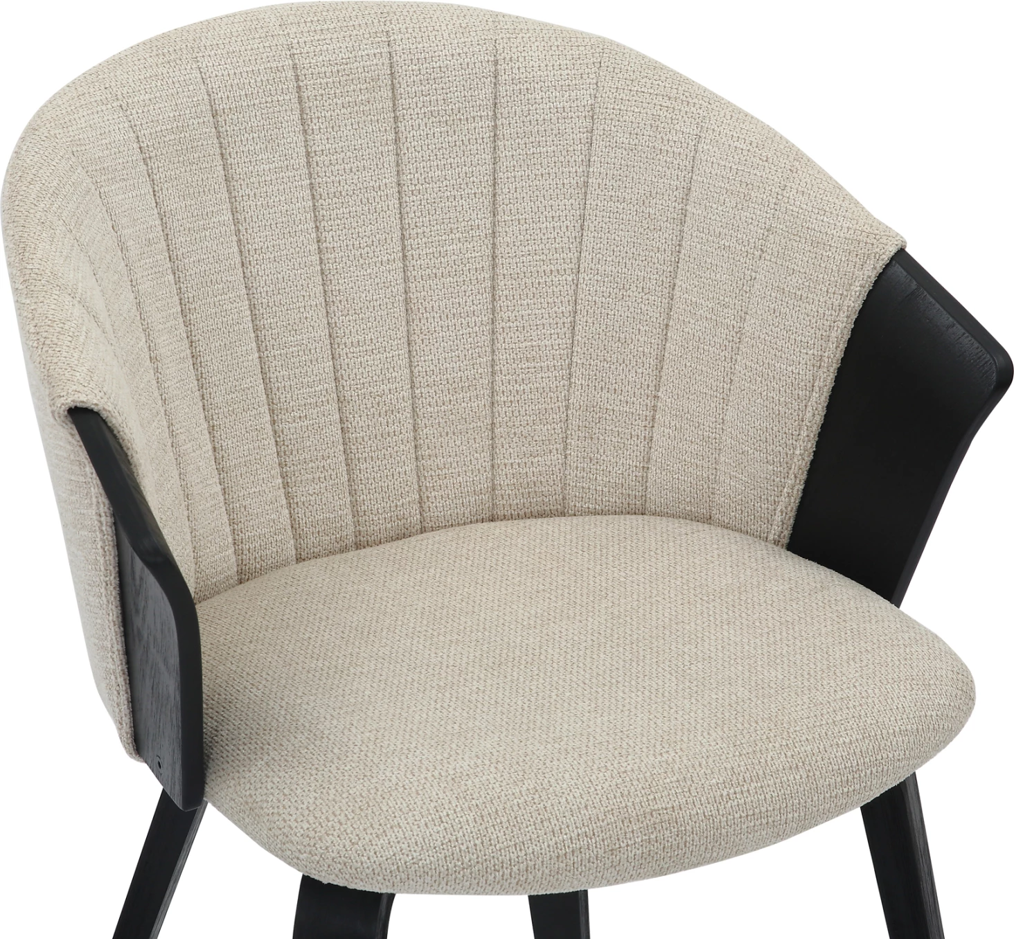 Jedilni stol JESPER FH9977.02 s vezanim okvirjem v črno-ecru tkanini 61x54x74Hcm