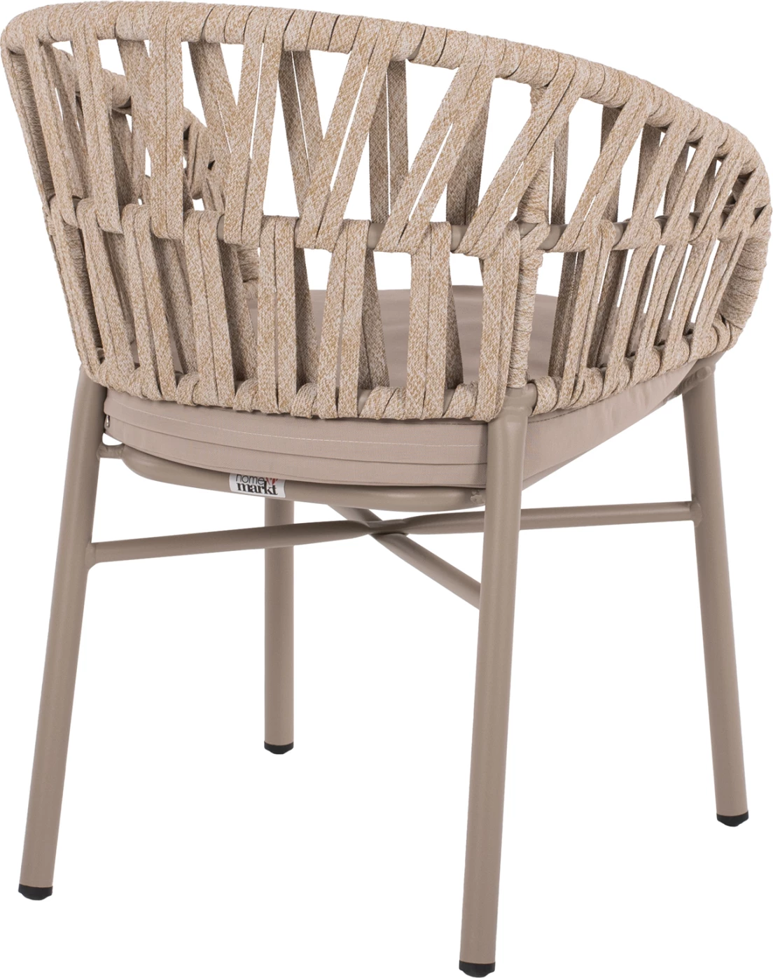 Aluminijast stol z bež vrvjo, barva svetla moka, 57x56x78 cm, FH5857.03